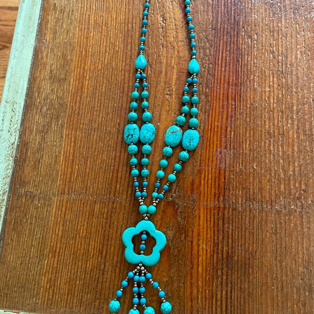 Free People Turquoise and silver necklace